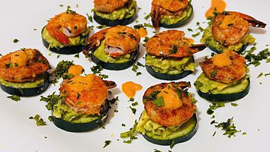 Shrimp Avocado Cucumber Bites