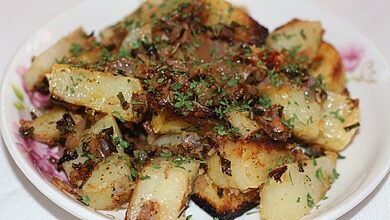 Oven Fried Potatoes & Onions