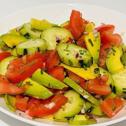 Cucumber Tomato and Avocado