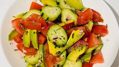 Cucumber Tomato & Avocado Salad