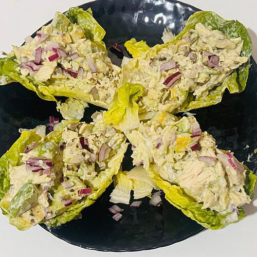 Avocado Chicken Salad Lettuce Wraps