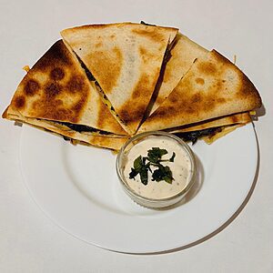 Cheesy Spinach and Mushroom Quesadillas